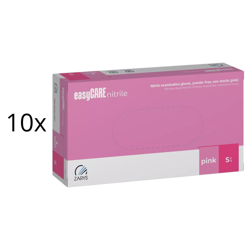 Rękawice Nitrylowe PINK S Zarys Bezpudrowe KARTON 10x opk.